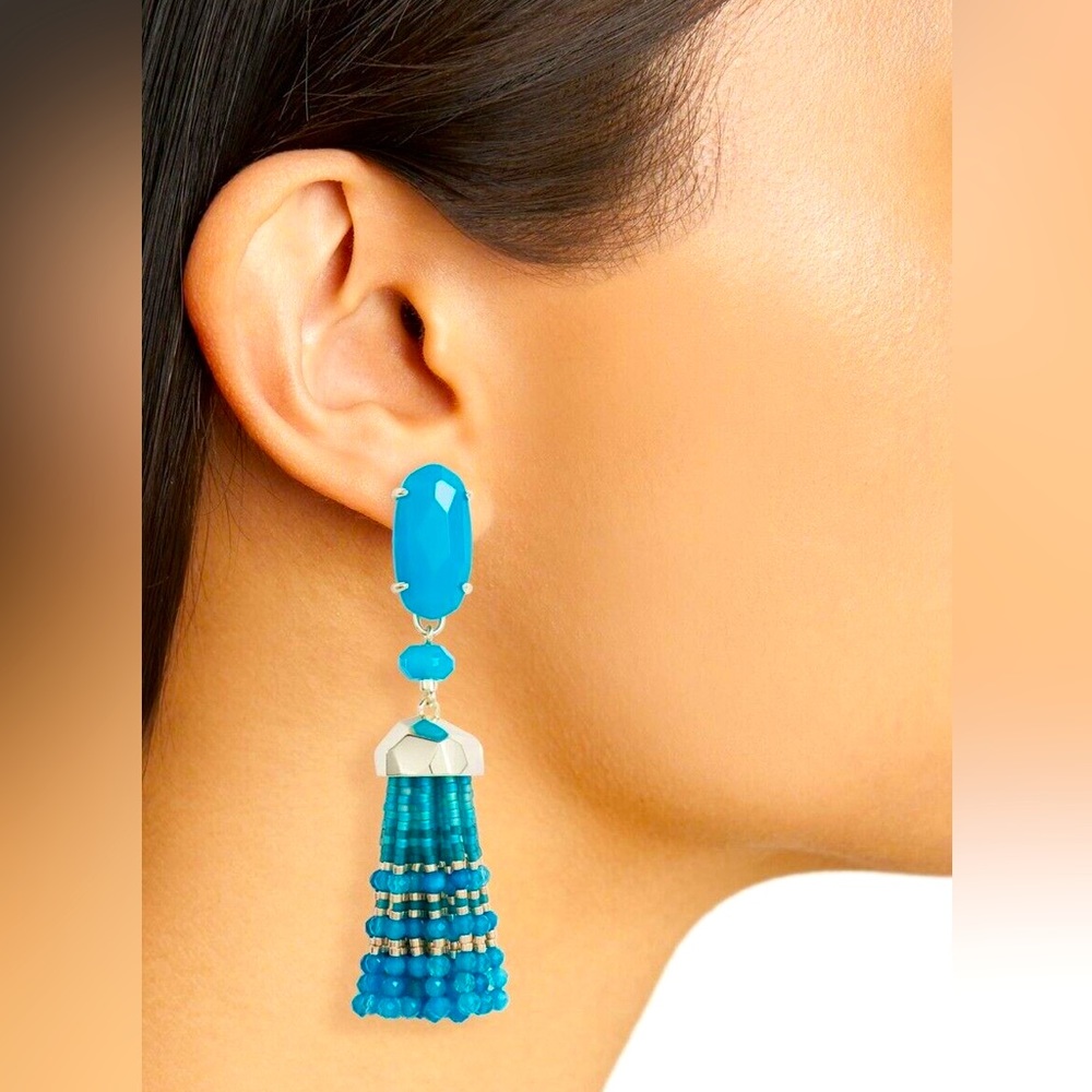 Kendra Scott Dove Earrings Tassel Blue